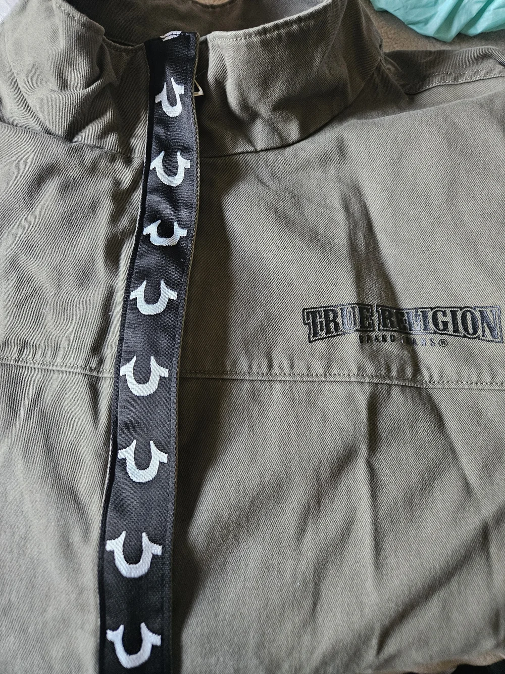 True Religion Olive Green Men's Twill Jacket